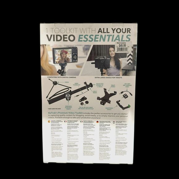 ReTrak Premium Video Vlogging Selfie Stick Tool Kit - New in Box - Picture 4 of 4
